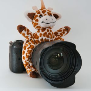 Cameraknuffel giraf